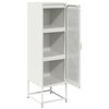 vidaXL Highboard White 36x39x123 cm Oceľ valcovaná za studena
