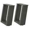 vidaXL Nohy konferenčného stolíka v tvare U, 2 ks, antracitové, 30 x (30-31) cm, oceľové