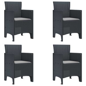 vidaXL Záhradná stolička 4 pcs Antracit 53 x 49 x 85 cm PP