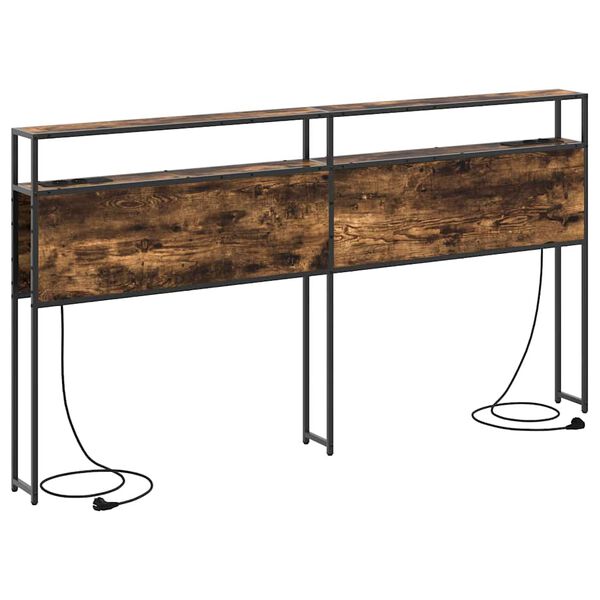 vidaXL Úložné čelo s poličkou Tmavý dub 180 cm Kompozitné drevo