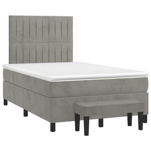 vidaXL Boxspring posteľ s matracom bledosiv&aacute; 120x190 cm zamat