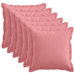 vidaXL Poťah na podložku 6 pcs HOUTEN Ružov&aacute; 30 x 30 cm Falo&scaron;n&yacute; ľan