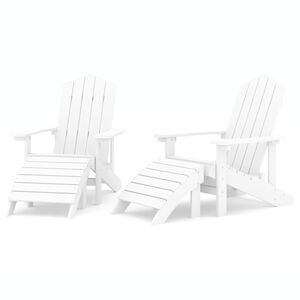 vidaXL Z&aacute;hradn&eacute; stoličky s podnožkami Adirondack 2 ks HDPE biele