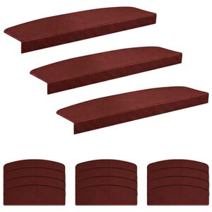 vidaXL N&aacute;&scaron;ľapy na schody 15 ks 56 x 17 x 3 cm V&iacute;novo červen&aacute; Polyester