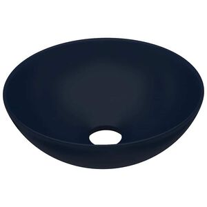 vidaXL Um&yacute;vadlo do k&uacute;peľne, keramika, tmavomodr&eacute;, okr&uacute;hle