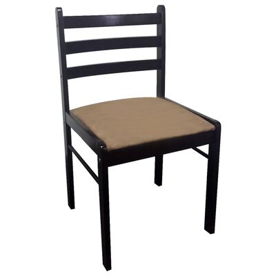 vidaXL Jedálenské stoličky 2 ks, hnedé, kaučukový masív a zamat