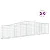 vidaXL Obl&uacute;kov&eacute; gabionov&eacute; ko&scaron;e 3 ks 400x30x80/100cm pozinkovan&eacute; železo