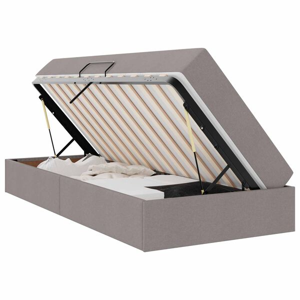 vidaXL Postel s &uacute;ložn&yacute;m prostorem a matrac&iacute; Sivohned&aacute; 90 x 190 cm