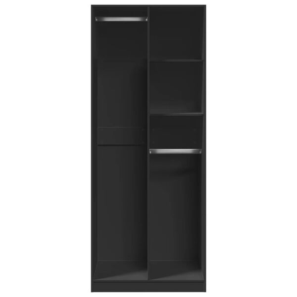vidaXL Šatník čierny 80x50x200 cm kompozitné drevo