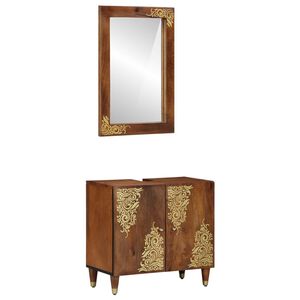 vidaXL Set kabinetov do k&uacute;peľne 2 ks Medov&aacute; hned&aacute; 62 x 33 x 58 cm