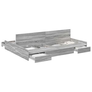 vidaXL R&aacute;m postele s &uacute;ložn&yacute;m prostorem Siv&yacute; Sonoma 140 x 200 cm