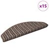 vidaXL Samolepiace schodov&eacute; rohože 15 pcs Hned&aacute; 65 x 21 x 4 cm
