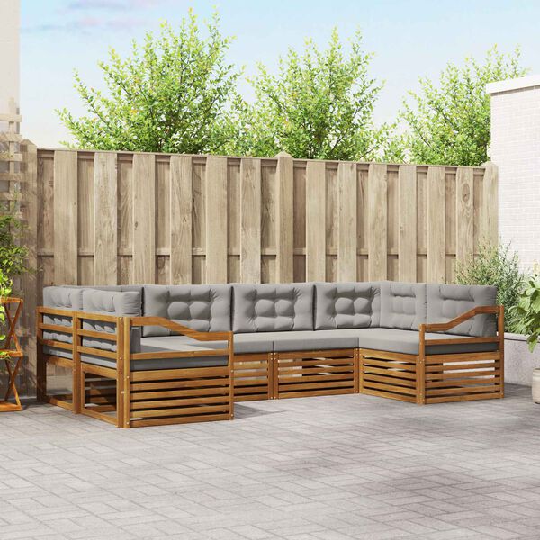 vidaXL S&uacute;pravy pohoviek s vank&uacute;&scaron;om 6 pcs Pr&iacute;rodn&aacute; a svetlosiv&aacute;