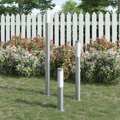 Záhradné stĺpikové svietidlá RVS 3 ks, E27 230V