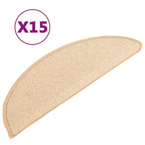 vidaXL Schodov&eacute; rohože 15 ks 56x17x3 cm kr&eacute;mov&eacute;, polkruhov&eacute;