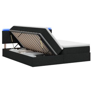 vidaXL LED &uacute;ložn&aacute; posteľ s matracom Čierna 180 x 200 cm L&aacute;tka