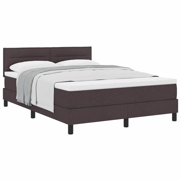 vidaXL Posteľ boxspring s matracom Tmavohned&aacute; 140 x 190 cm l&aacute;tka
