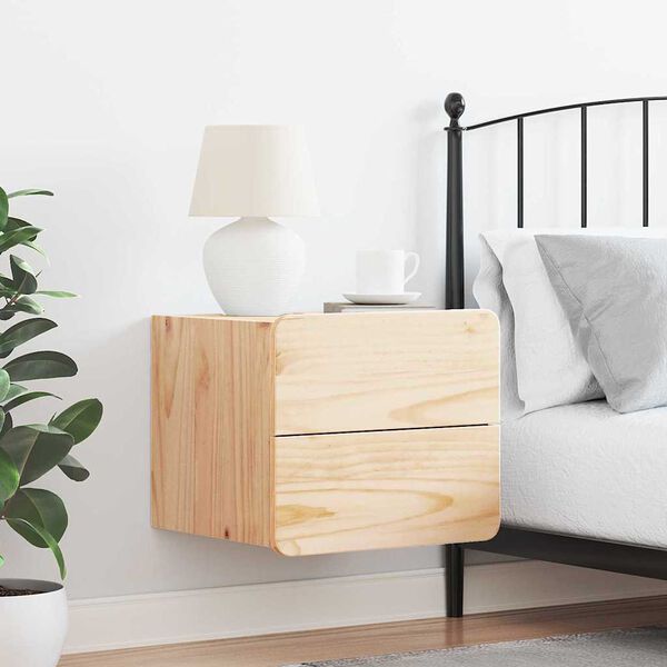 vidaXL Nočný stolík so zásuvkou Hnedá 39 x 34 x 33 cm Borovicový masív