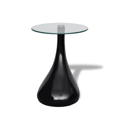 vidaXL Konferenčný stolík, okrúhla sklenená doska, vysoký lesk, čierny