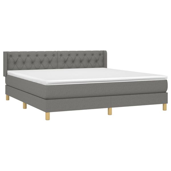 vidaXL Boxspring posteľ s matracom tmavosiv&aacute; 160x200 cm l&aacute;tka
