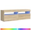 vidaXL TV skrinka s LED svetlami dub sonoma 120x35x40 cm