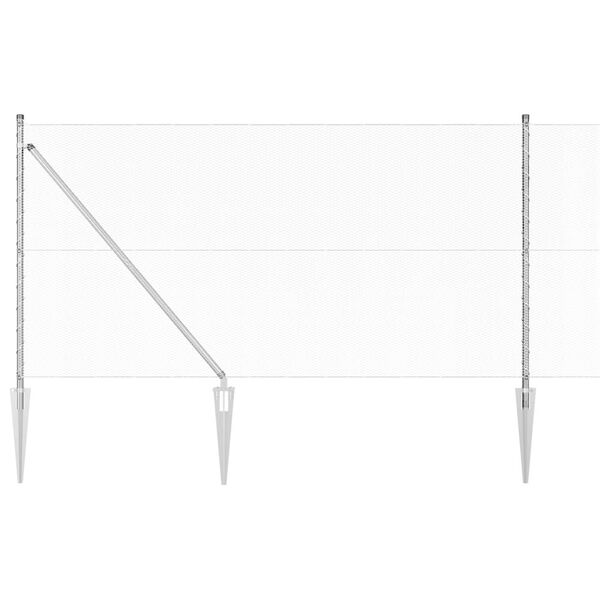 vidaXL Plot s stĺpmi Strieborná 1 x 100 m Ocel potiahnutá PVC