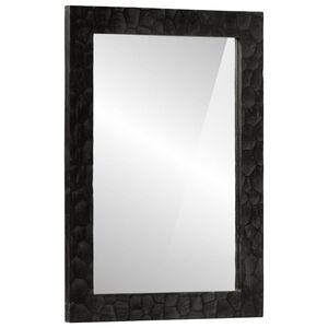 vidaXL Zrkadlo do k&uacute;peľne čierne 50x70x2,5 cm mas&iacute;vny mangovn&iacute;k a sklo