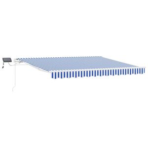 vidaXL Sklopn&aacute; mark&iacute;za Modr&aacute; a biela 350 x 250 cm Polyester a hlin&iacute;k