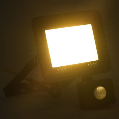 vidaXL LED reflektor so senzorom 30 W teplé biele svetlo