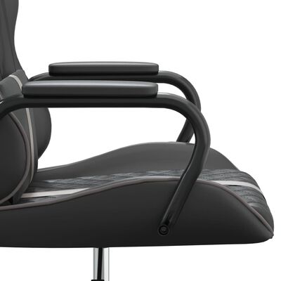 vidaXL Masážna herná stolička sivo-čierna umelá koža