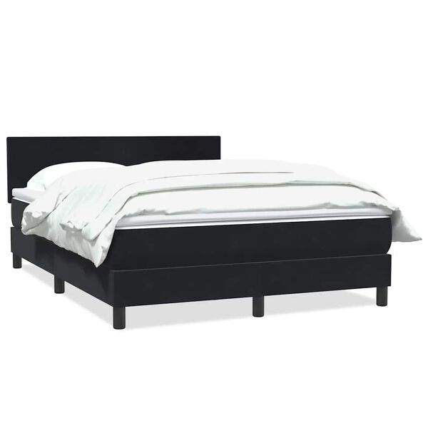 vidaXL Posteľn&yacute; r&aacute;m boxspring s matracom čierny 160x210 cm zamat