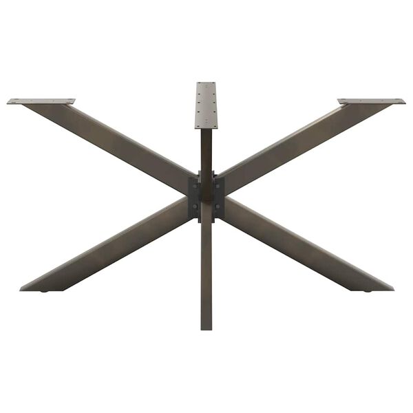 vidaXL Noha jed&aacute;lensk&eacute;ho stola v tvare pav&uacute;ka, čierna 150x78x(72-73) cm, oceľ