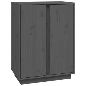 vidaXL Komoda siv&aacute; 60x35x80 cm borovicov&yacute; mas&iacute;v