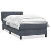 vidaXL Posteľn&yacute; r&aacute;m boxspring s matracom tmavosiv&yacute; 80x210 cm zamat