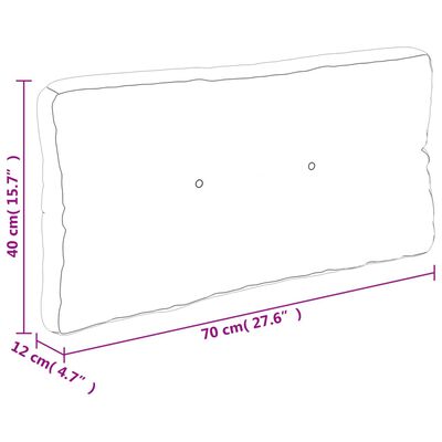vidaXL Podložka na paletový nábytok, sivohnedá 70x40x12 cm, látka