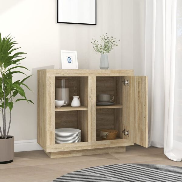 vidaXL Komoda hned&yacute; dub sonoma 80x40x75 cm