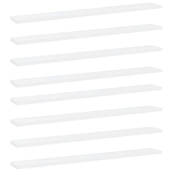 vidaXL Prídavné police 8 ks, biele 80x10x1,5 cm, drevotrieska