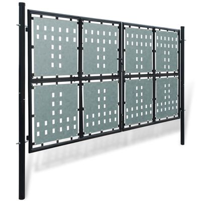 vidaXL Čierna jednokrídlová plotová brána 300x200 cm