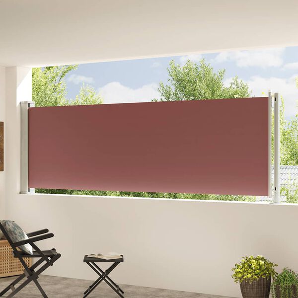 vidaXL Zaťahovacia bočná markíza na terasu 117x600 cm hnedá