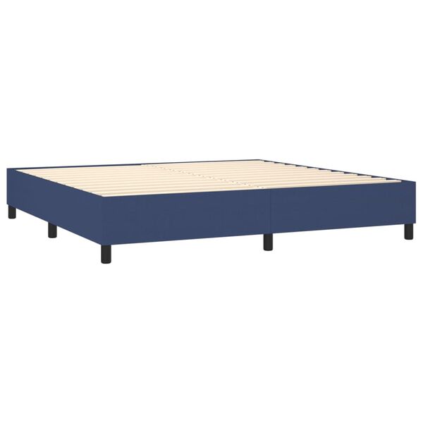 vidaXL Boxspring posteľ s matracom modr&aacute; 200x200 cm l&aacute;tka
