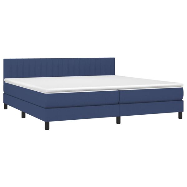 vidaXL Boxspring posteľ s matracom modrá 200x200 cm látka