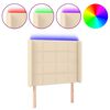 vidaXL Čelo postele s LED kr&eacute;mov&eacute; 83x16x118/128 cm l&aacute;tka