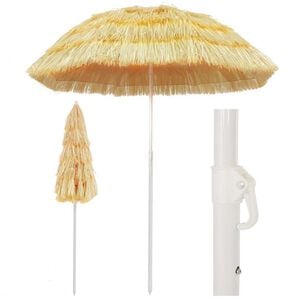 vidaXL Pl&aacute;žov&yacute; slnečn&iacute;k, pr&iacute;rodn&yacute; 180 cm, havajsk&yacute; &scaron;t&yacute;l