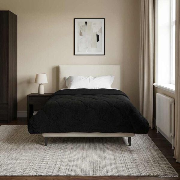 vidaXL Prikr&yacute;vka na cel&yacute; rok &Scaron;nurovan&yacute; Čierna 155 x 200 cm