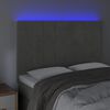 vidaXL Čelo postele s LED bledosivé 144x5x118/128 cm zamat