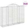 vidaXL Obl&uacute;kov&eacute; gabionov&eacute; ko&scaron;e 10 ks 200x30x140/160 cm pozink. železo