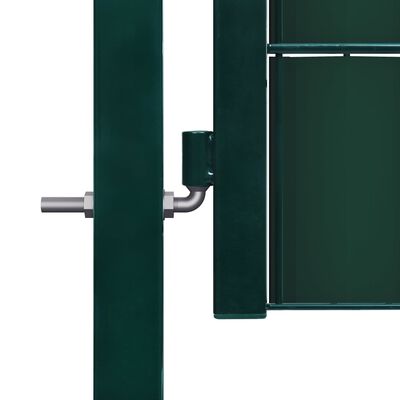 vidaXL Plotová brána, PVC a oceľ 100x124 cm, zelená
