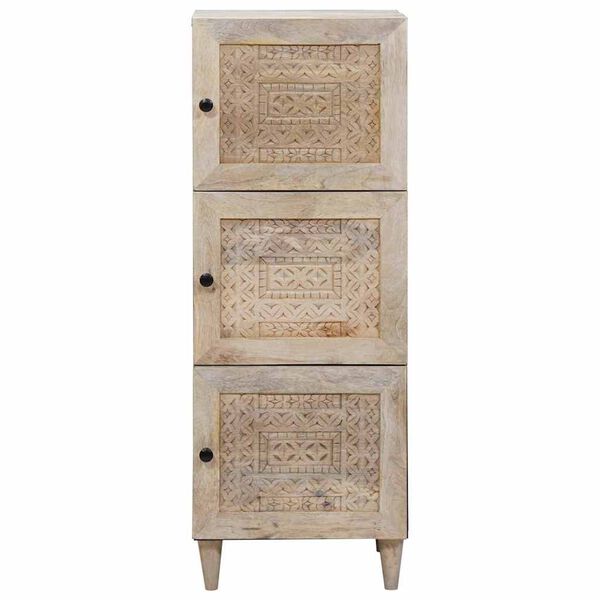 vidaXL Highboard s poličkou Biela 40 x 33 x 110 cm mangový masív