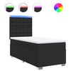 vidaXL Boxspring posteľ s matracom čierna jednol&ocirc;žkov&aacute; umel&aacute; koža