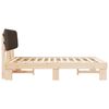 vidaXL Rám postele s čalúneným čelom Sivohnedá 135 x 190 cm
